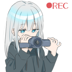 [LINEスタンプ] パーカーの女の子(銀髪)15