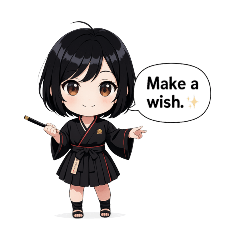 [LINEスタンプ] くろヘアキュートスタンプ