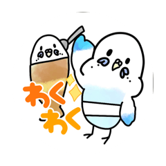 [LINEスタンプ] かわいいインコちゃんブルーー
