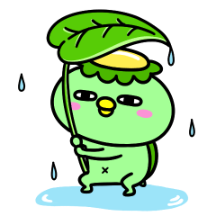 [LINEスタンプ] かっぱの雨やどり