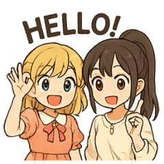 [LINEスタンプ] かわいい 日本とアメリカ仲良しスタンプ