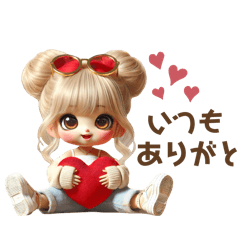 [LINEスタンプ] お団子ヘアギャルちゃんの一言♡