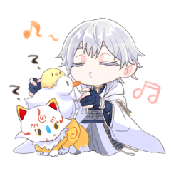 [LINEスタンプ] 鶴丸国永と もちもちバーズ