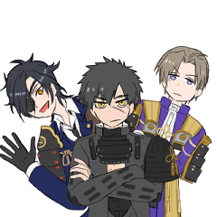 [LINEスタンプ] 燭台切と同田貫と長谷部の日常スタンプ