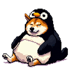 [LINEスタンプ] ペンギン太っちょ柴犬2 梅雨に向かって