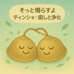 [LINEスタンプ] そっと鳴らすよ、ティンシャ：癒しと浄化