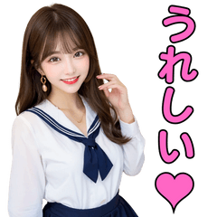 [LINEスタンプ] セーラー服を着る美人お姉さん＠日常会話