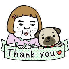 [LINEスタンプ] 憎めないブスとパグ