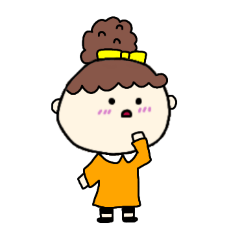 [LINEスタンプ] [アレンジ用]お団子ヘアの乙女（次女）