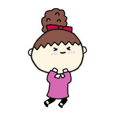 [LINEスタンプ] [アレンジ用]お団子ヘアの乙女（三女）