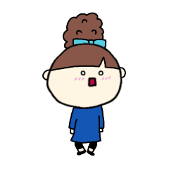 [LINEスタンプ] [アレンジ用]お団子ヘアの乙女（四女）