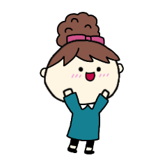 [LINEスタンプ] [アレンジ用]お団子ヘアの乙女（長女）